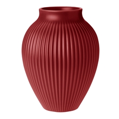 Knabstrup Vase - Ripple Soft Cherry Red - 27cm.